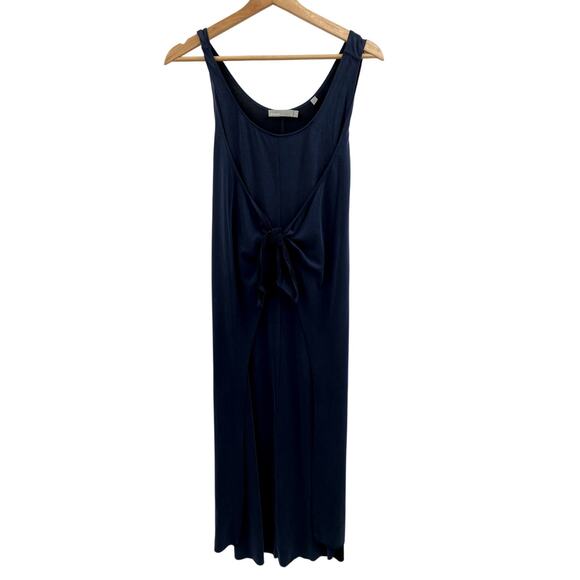 Vince XS Navy Blue Tie Front Wrap midi Tank Dress - Picture 2 of 7